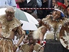 Jacob Zuma bhem svatebního tance s novomanelkou Tobekou.